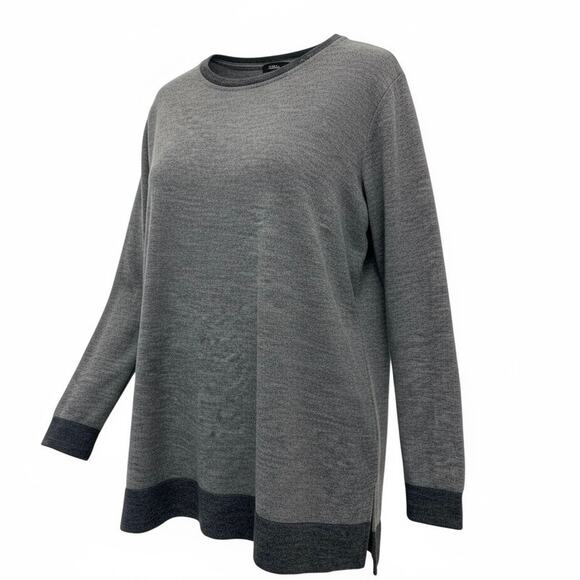 Gray Ringer Knit Sweater Women’s Size Large - Picture 1 of 9